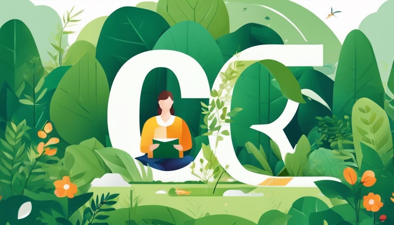 A person holding a letter Q in a peaceful garden setting.