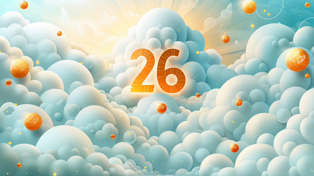 Flat design illustrating spiritual meaning of Angel Number 26