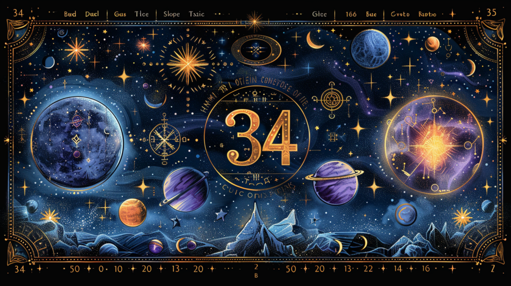 Flat design illustrating cosmic significance