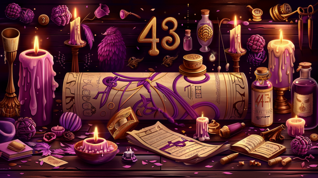 Flat design illustrating the symbolism of number 43