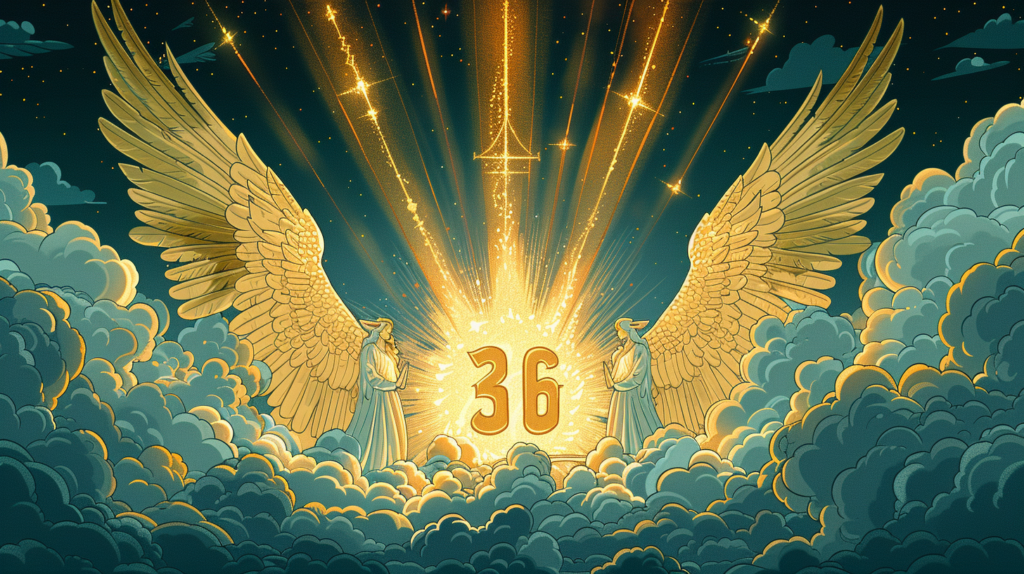 Flat design interpretation of celestial number 36