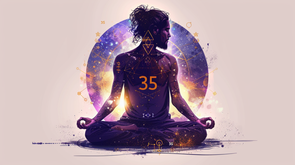 Flat design interpretation of numerological meditation