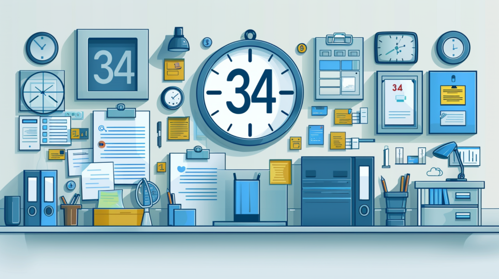 Flat design of practical numerology 34