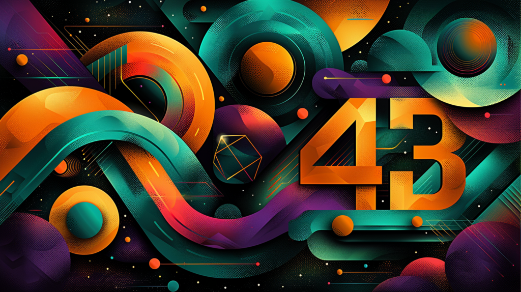 Flat design representing the number 43's innovative insights