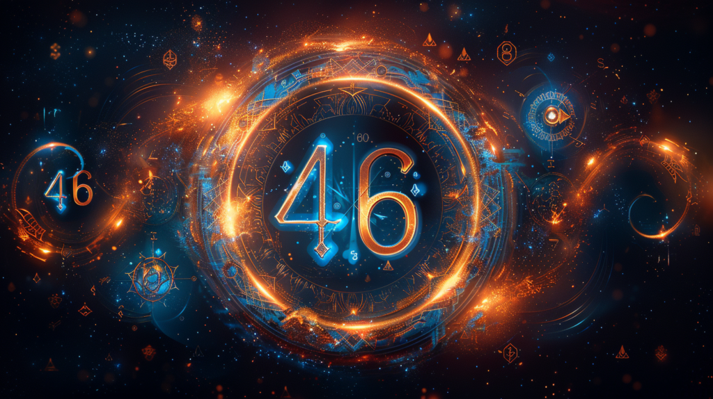 Flat design representing the power of number 46